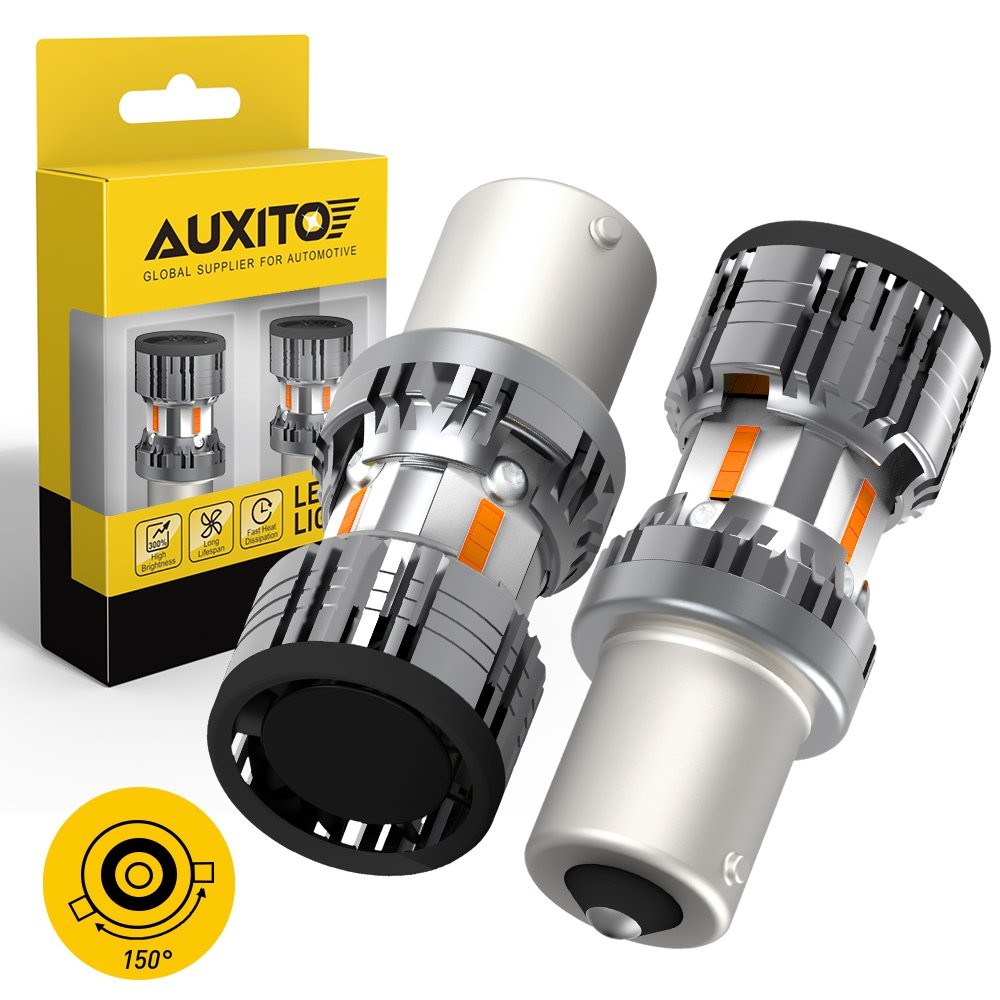 AUXITO BAU15S 8-LED Turn signal light Amber 2400LM Super Bright Universal 12V Ca