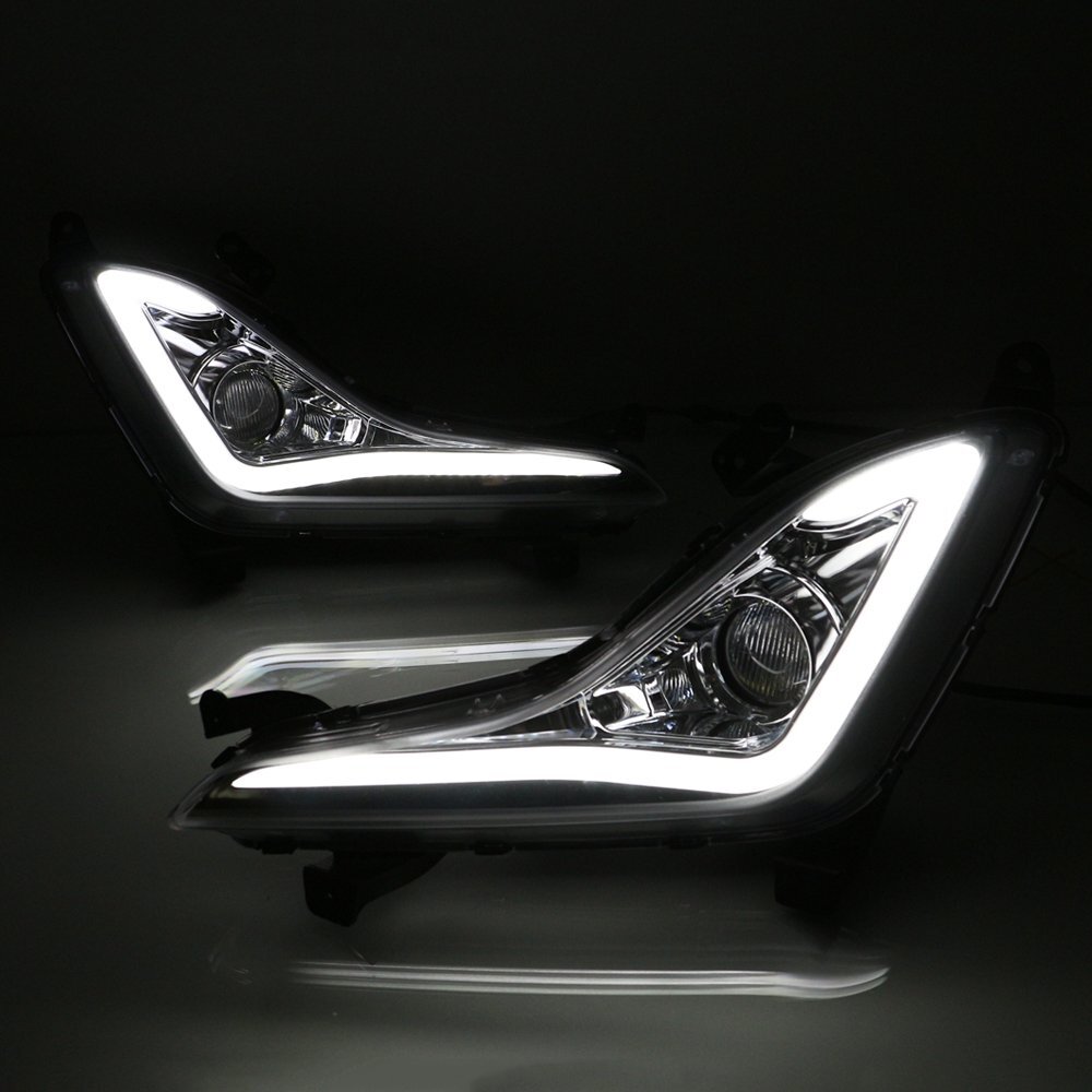 LED DRL Daytime Running Light Fog Day Lamp For Hyundai Elantra 2014 2015 W/ Turn