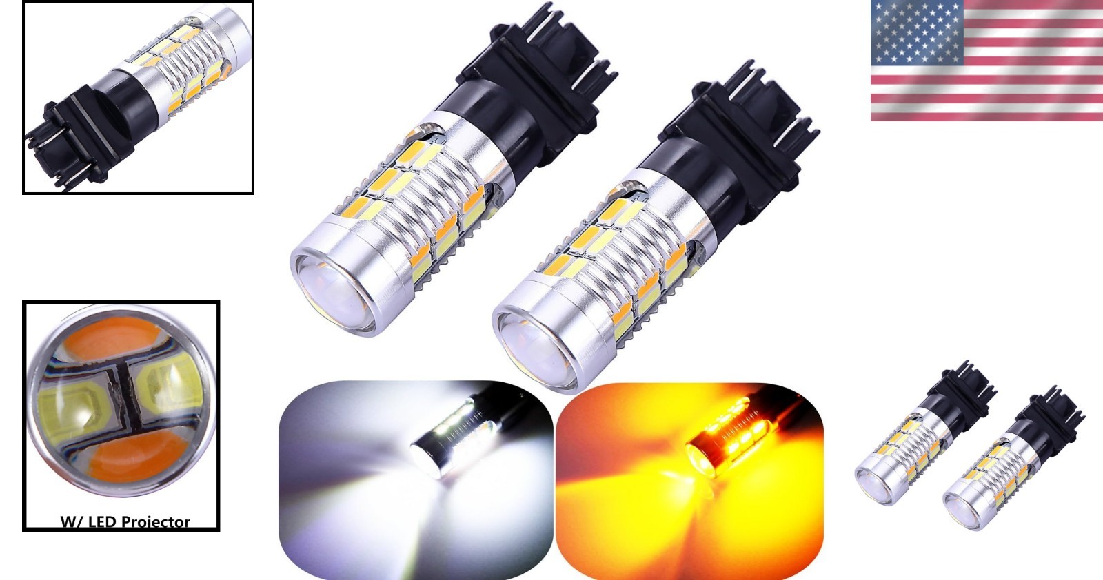 Energy Efficient 22-SMD 3157 Switchback LED Light Bulbs – 50000 Hours Life