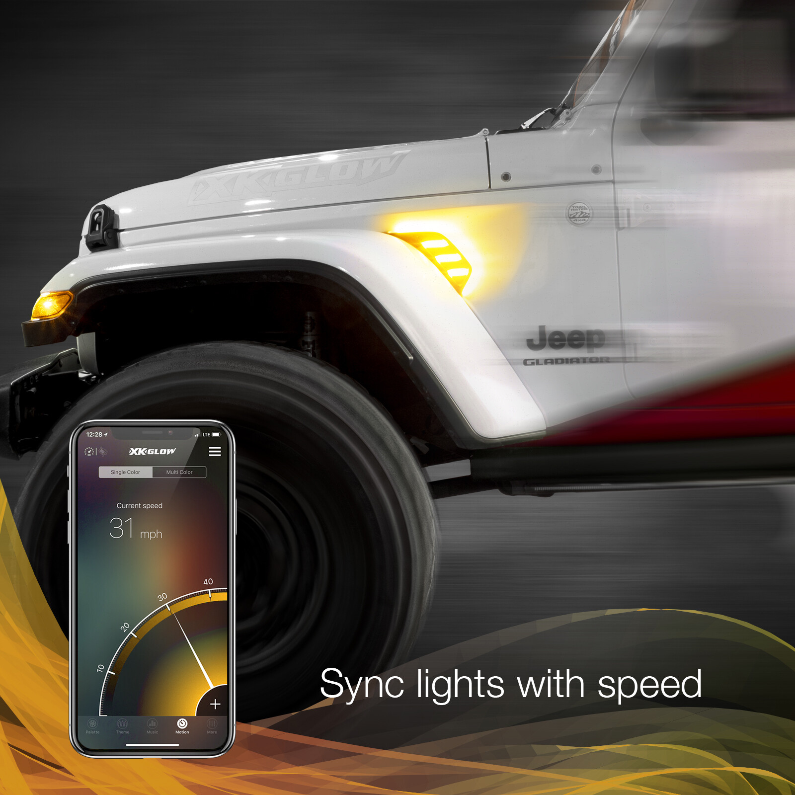 RGB+AMBER TURN SIGNAL RUNNING LIGHT FOR JEEP JL&JT FENDER VENT LIGHT | XKCHROME