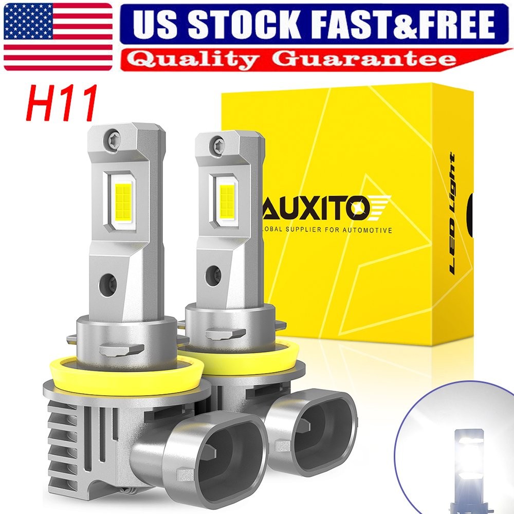 Error Free H11 H9 H8 LED Headlight 6500K White High Low Beam Bulbs CANBUS AUXITO