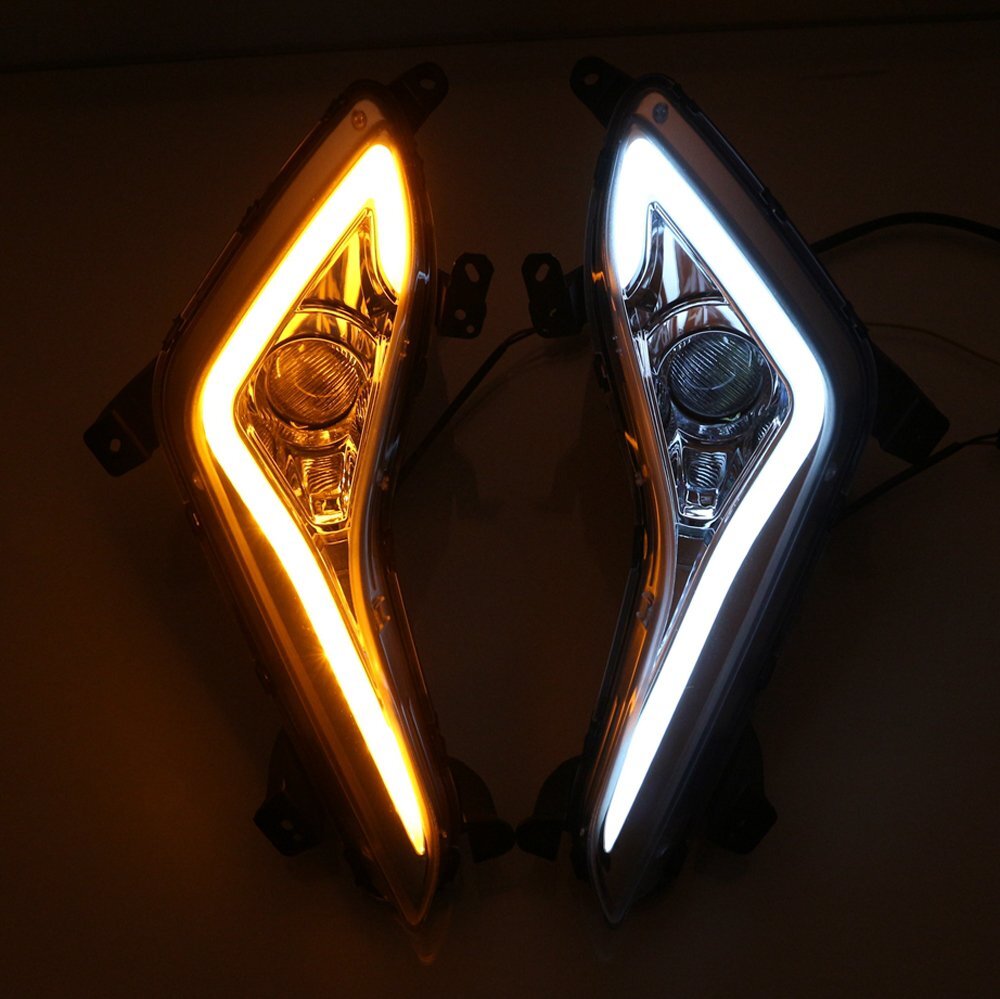 LED DRL Daytime Running Light Fog Day Lamp For Hyundai Elantra 2014 2015 W/ Turn