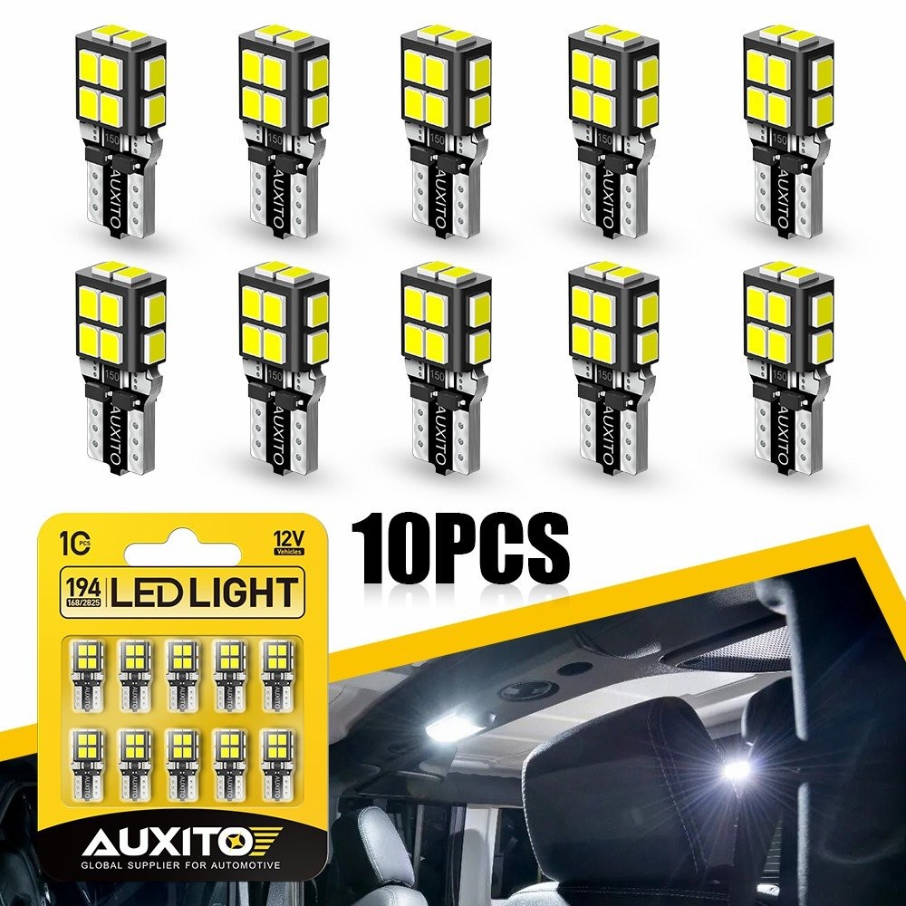 AUXITO LED T10 194 W5W 168 2825 License lamp Plate Inside Dome Map Trunk A