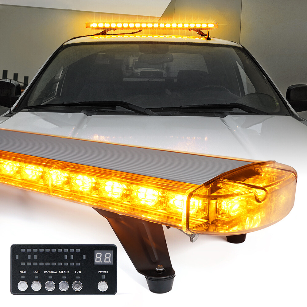 Xprite 48″ Inch 132W Amber LED Strobe Light Bar Traffic Advisor Driving Fog Lamp