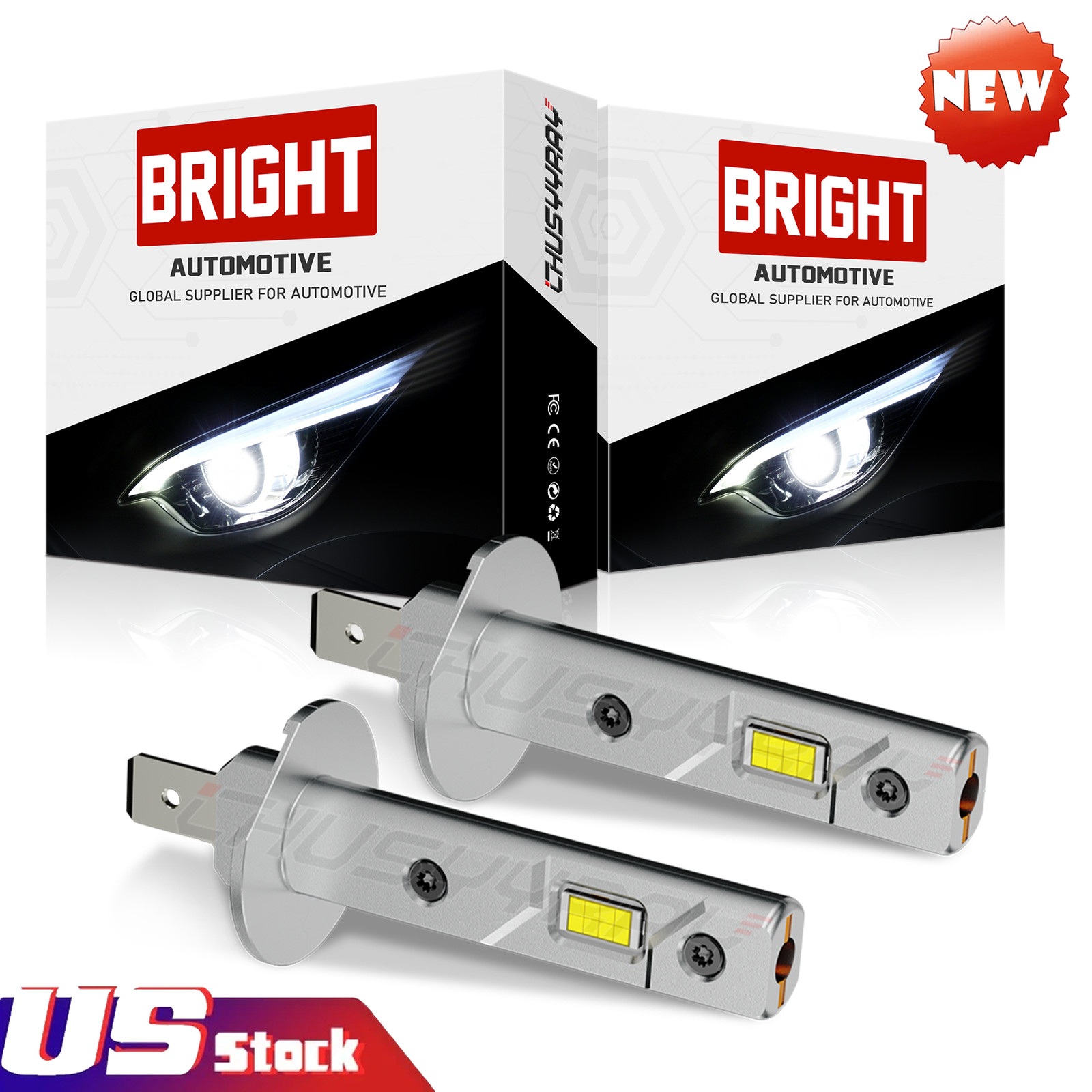2Pcs NEW CSP LED Headlight Bulbs Super power combo For BMW E30 E34 E24 E36 E38