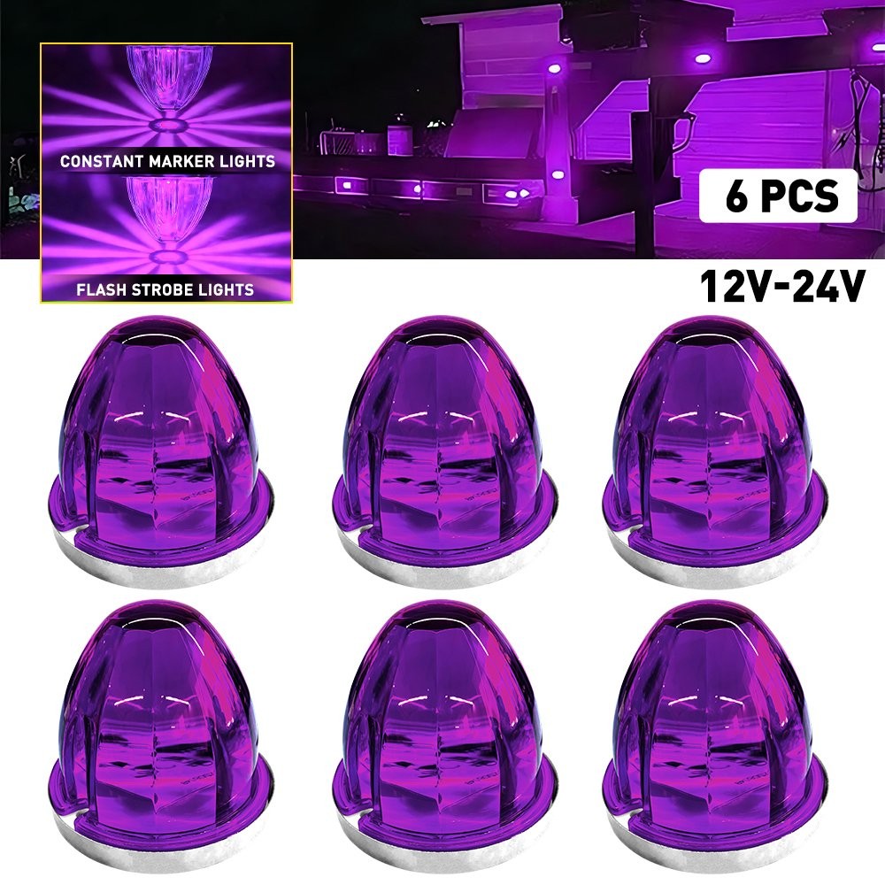 For 12V 24V Vehicles LED Watermelon Lights Bulb Side Marker Clearance Light 6PCS