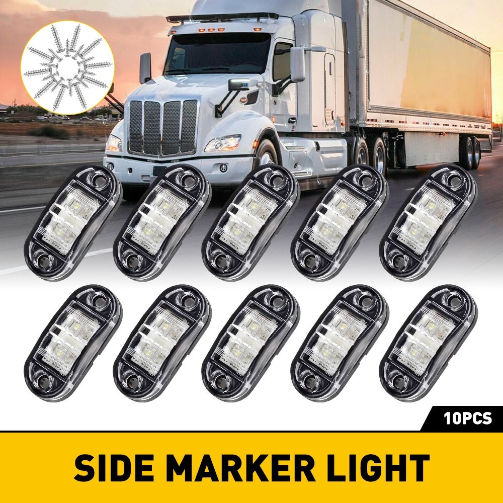 10x Pure White LED Light Thin Clearance Side Marker Light Lamp 2.5″ Bright CUS