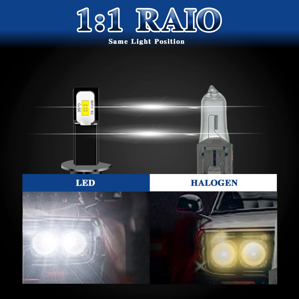 NEW H1 6000K CSP LED Headlight Bulb Kit Super Bright White 40000LM High Low Beam