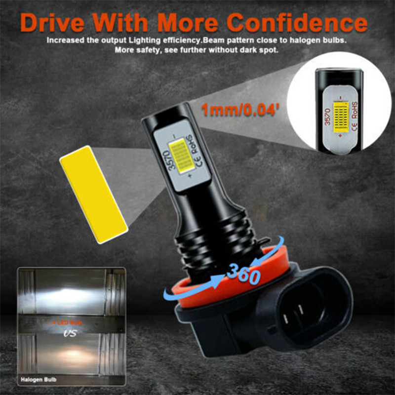 H11 H9 LED Headlight Super Bright Bulbs Kit 10000K White 330000LM High/Low Beam