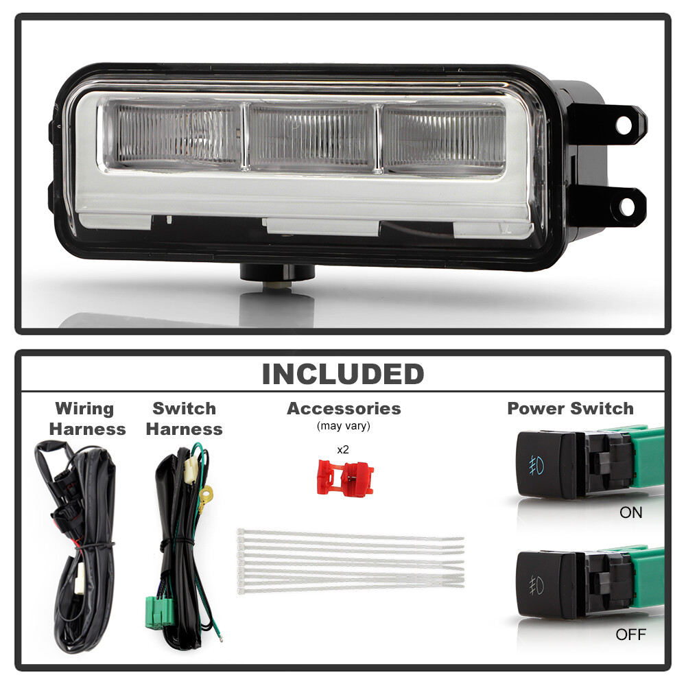 For 2024-2025 Toyota Tacoma LED Bumper Fog Lights Driving Lamps w/ Switch Pair