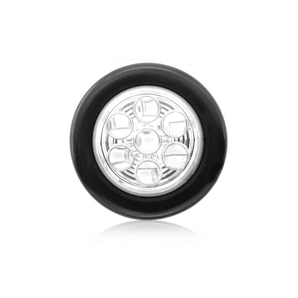 2x 2″ Inch Clear White LED Round Clearance Side Marker Lights Truck Trailer 24V