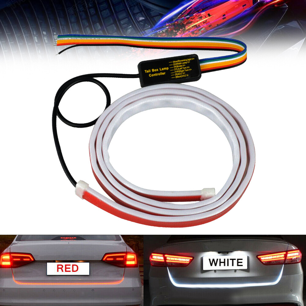 LED RGB Colorful Car Tail Lamp Flow Strip Brake Turn Signal Light Accessories