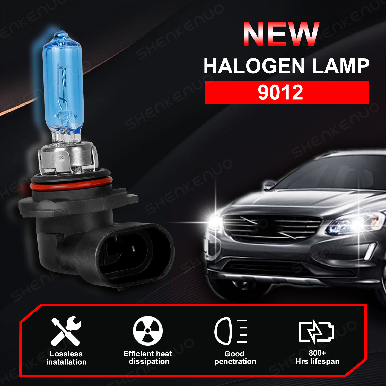 2x 9012 HIR2 Halogen Headlight Bulbs Conversion Kits High Low Beam 4200K Bulbs