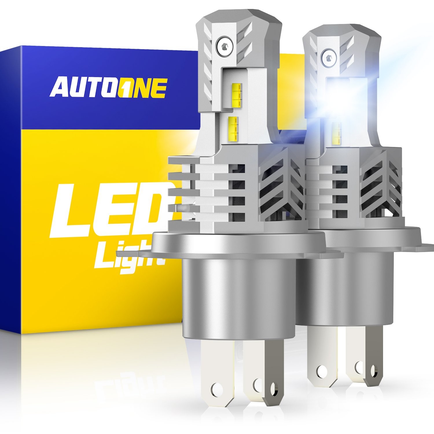 2x AUTOONE H4 9003 6000k Super White Kit LED Headlight Bulb High Low Bulbs E1