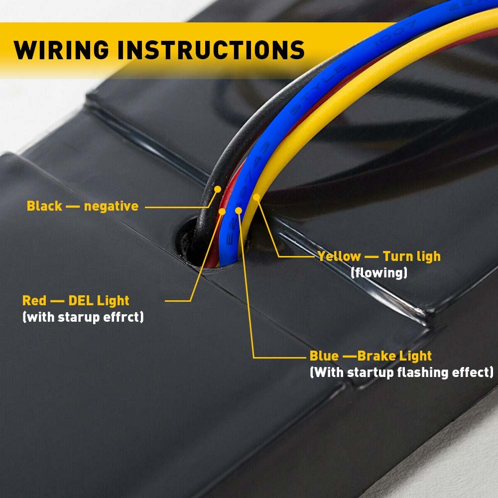 2x 5″ LED Truck Trailer Brake Turn Signal Flowing Tail Light Bar Stop Red Amber