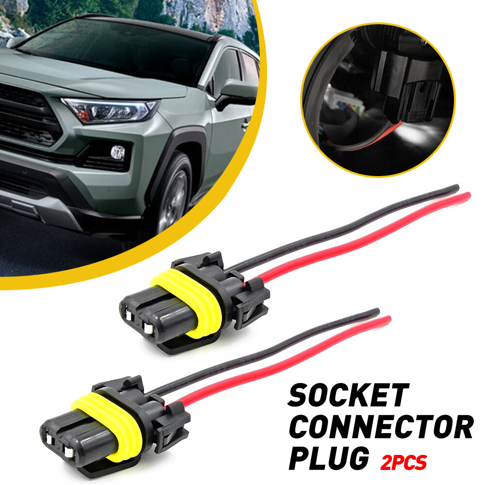 H11 Wire Pigtail Female S Two Harness Light Head Low Beam Socket Connector Plug