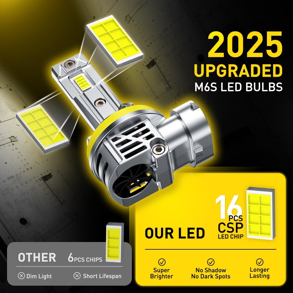 4-40PC Auxito 9005 H11 LED Headlight Hi Low 9005+H8 Light for Ford F-150 2015-20