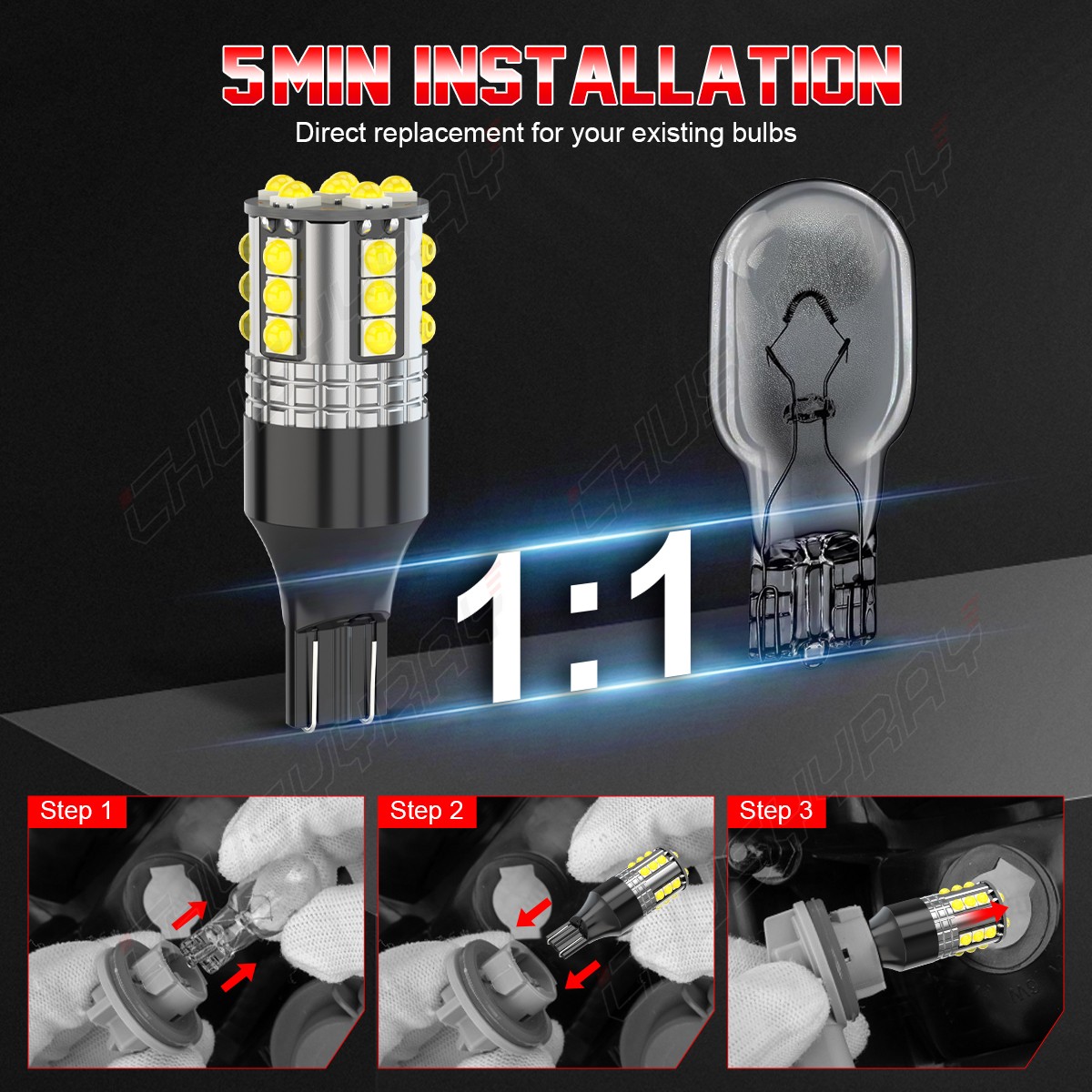 2pcs T15 921 Super Bright White LED Bulbs Back up Reverse Light for Lexus