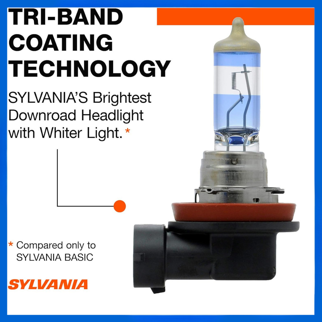 SYLVANIA H11 SilverStar Ultra Halogen Headlight Bulbs High/Low Beam 2 Pack