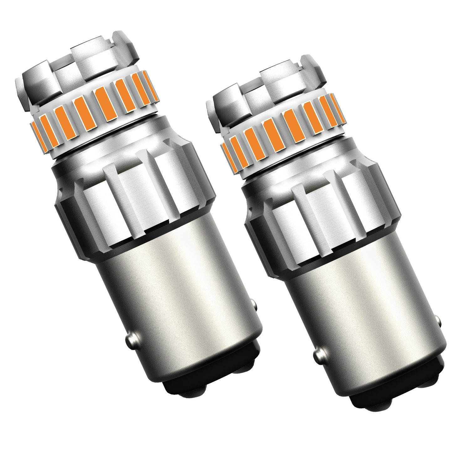 Pair 1157 2357 BAY15D Amber Yellow LED Turn Signal Back up Reverse Light Bulbs