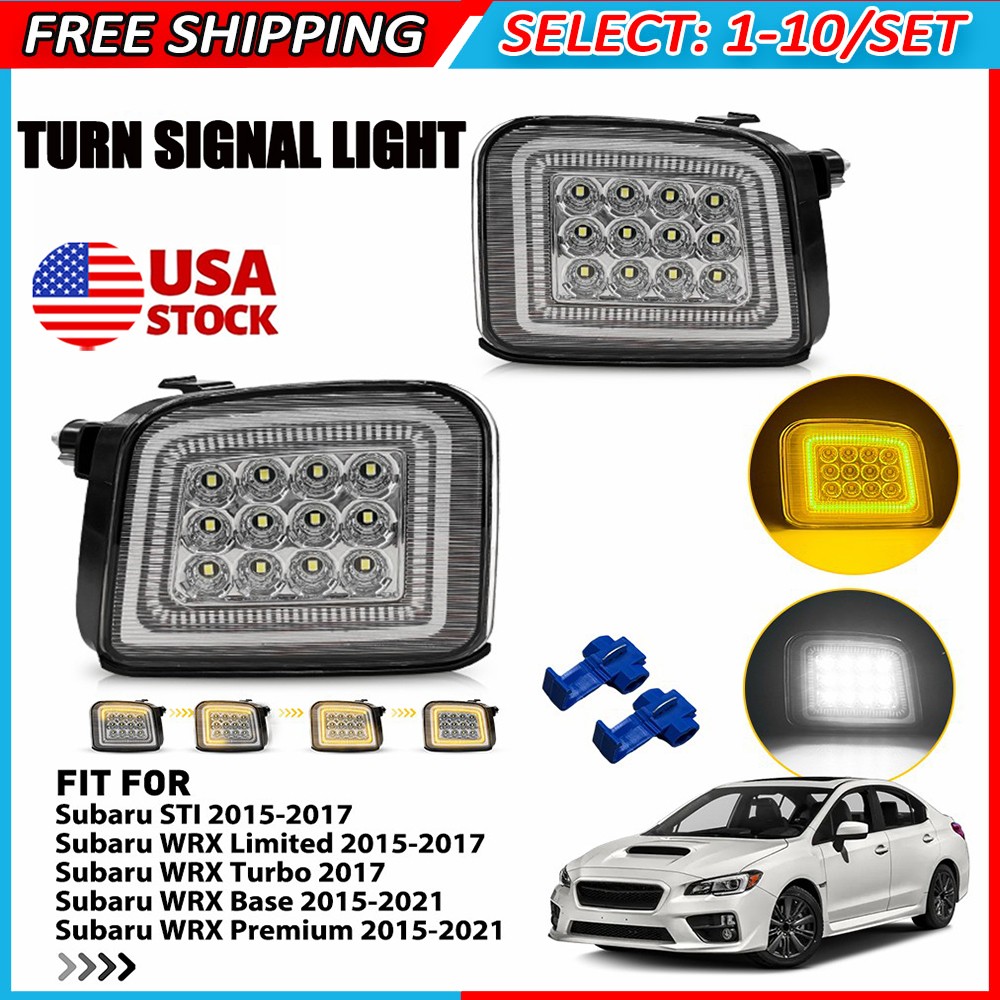 2-20x DRL Turn Signal LED Lights Replacement For 2015-2021 Subaru WRX /STI Clear