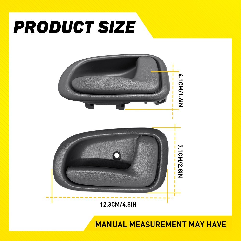 Gray Inner Door Handle For 1993-97 Toyota Corolla Prizm Set Front & Rear 1-5SET