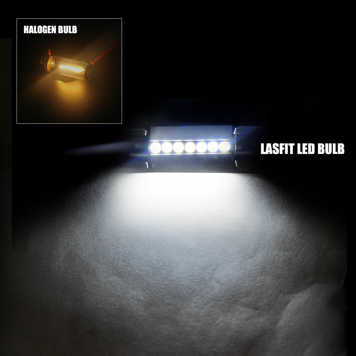 2x White Festoon 28MM 31MM 36MM 39MM 42MM 44MM LED Interior Reading Dome Bulbs