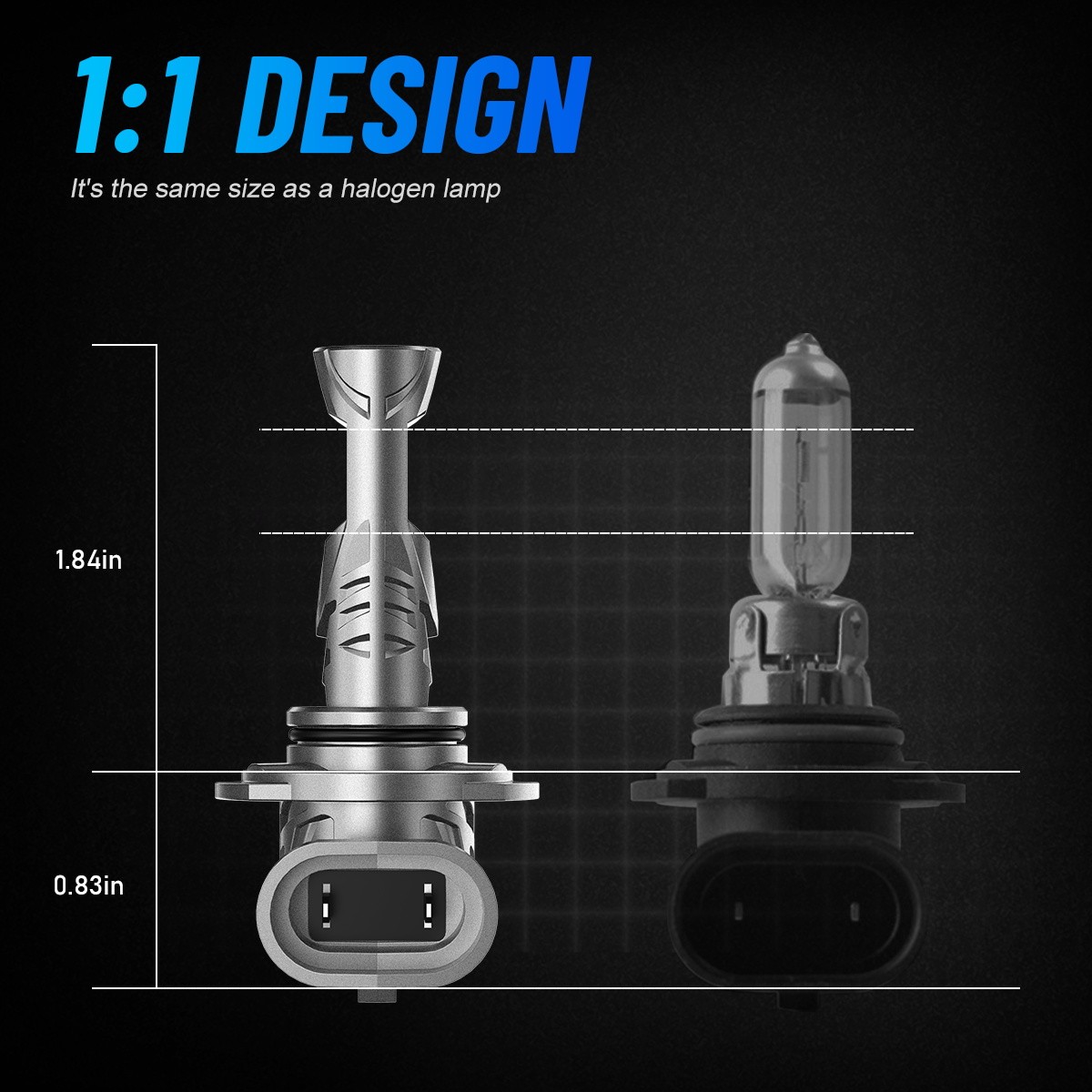 Novsight Combo 9005+H11 LED Headlight Super Bright Bulbs Kit White High/Low Beam