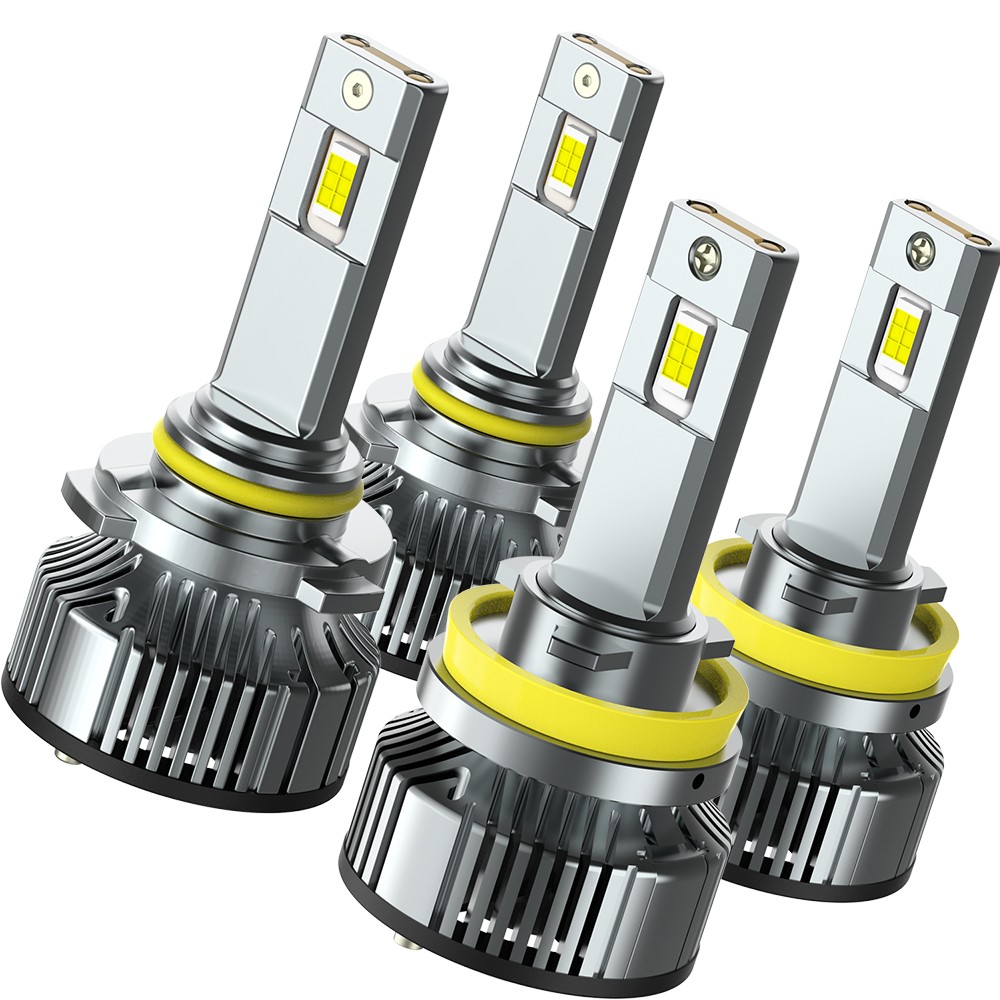 9005 H11 LED Headlights Kit Combo Bulbs 6500K High Low Beam White Bright Y19 EOA