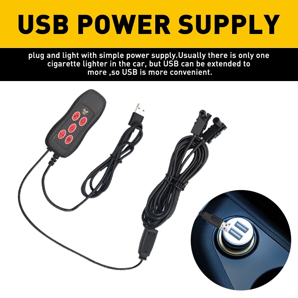 RGB LED Car Interior Fiber Optic Neon Strip Atmosphere Light Decor w/ Remote US