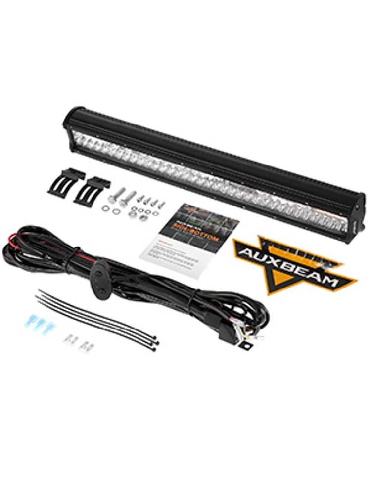 AUXBEAM 20″ LED Work Light Bar Strobe Flash Amber for Jeep Wrangler JK TJ CJ YJ