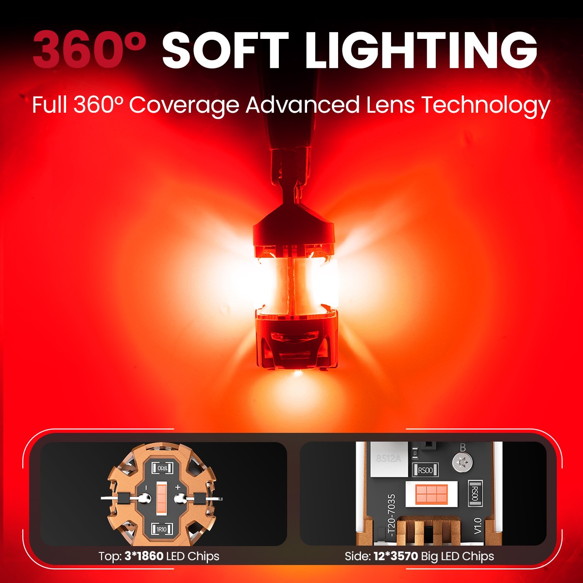 LASFIT 4257 Rear Turn Signal Light Brake Tail Light Canbus Error Free 48W 4800LM