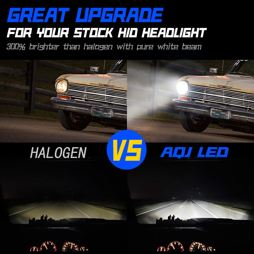 2Pc 7″inch Round BLUE LED Headlight Hi-Lo Beam For Peterbilt 379 359 Truck
