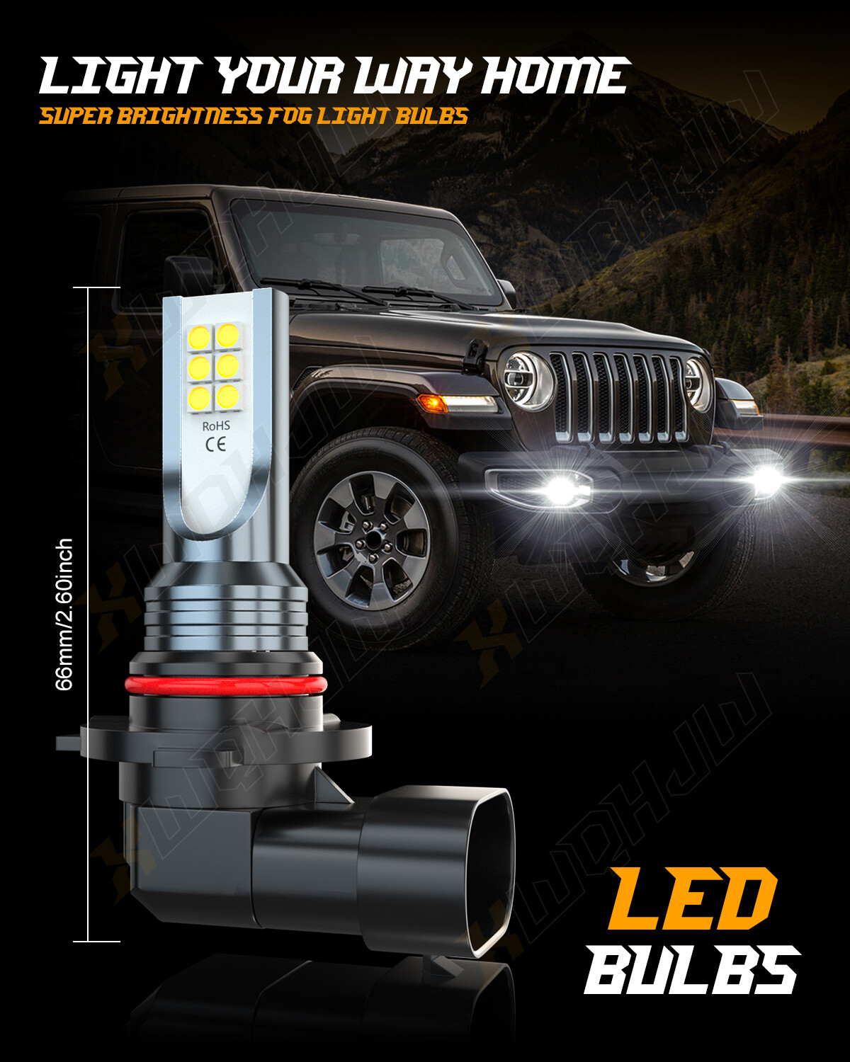 Combo 6000K White 9005+H11 LED Headlight Bulbs High&Low Beam Kit 120W 16000LM