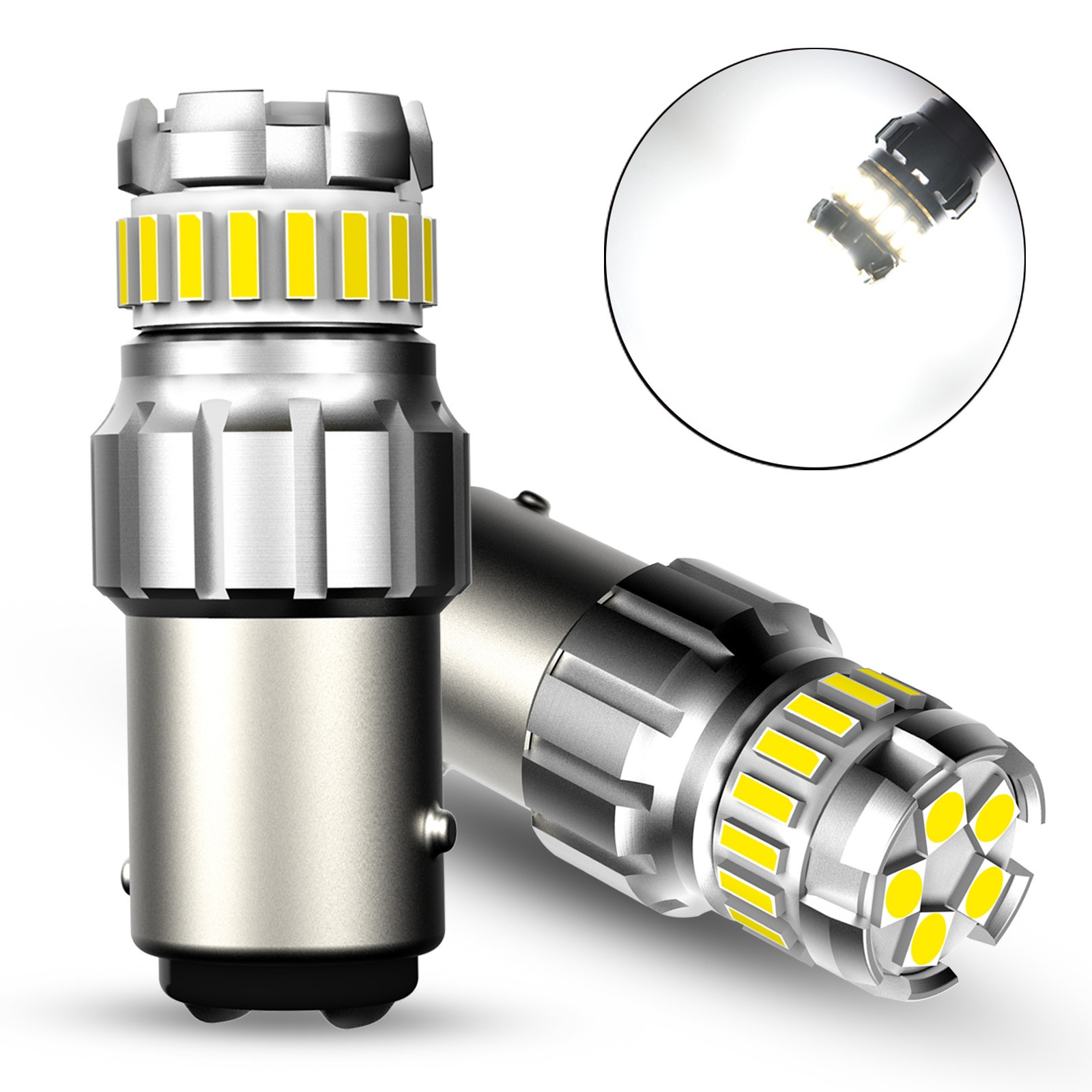 2-20 AUXITO 1157 White LED Stop Turn Signal Brake Tail Light Bulb 2057 2357 7528