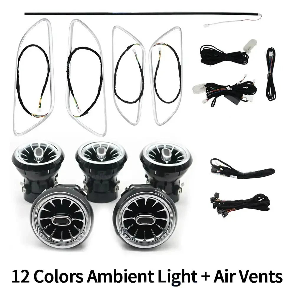 12/64 COLORS APP Control Air Vent LED Ambient Light For Mercedes Benz CLA W117