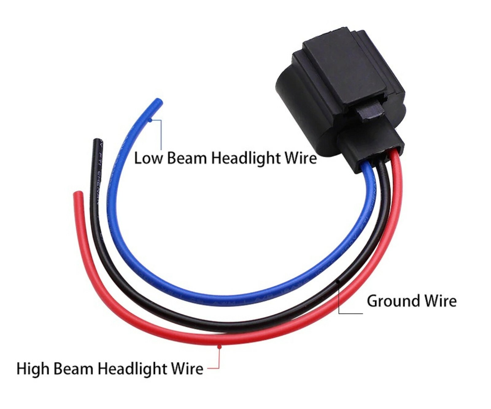 Wire Pigtail Female Ceramic 9008 H13 Two Harness Headlight Bulb Replacement Plug