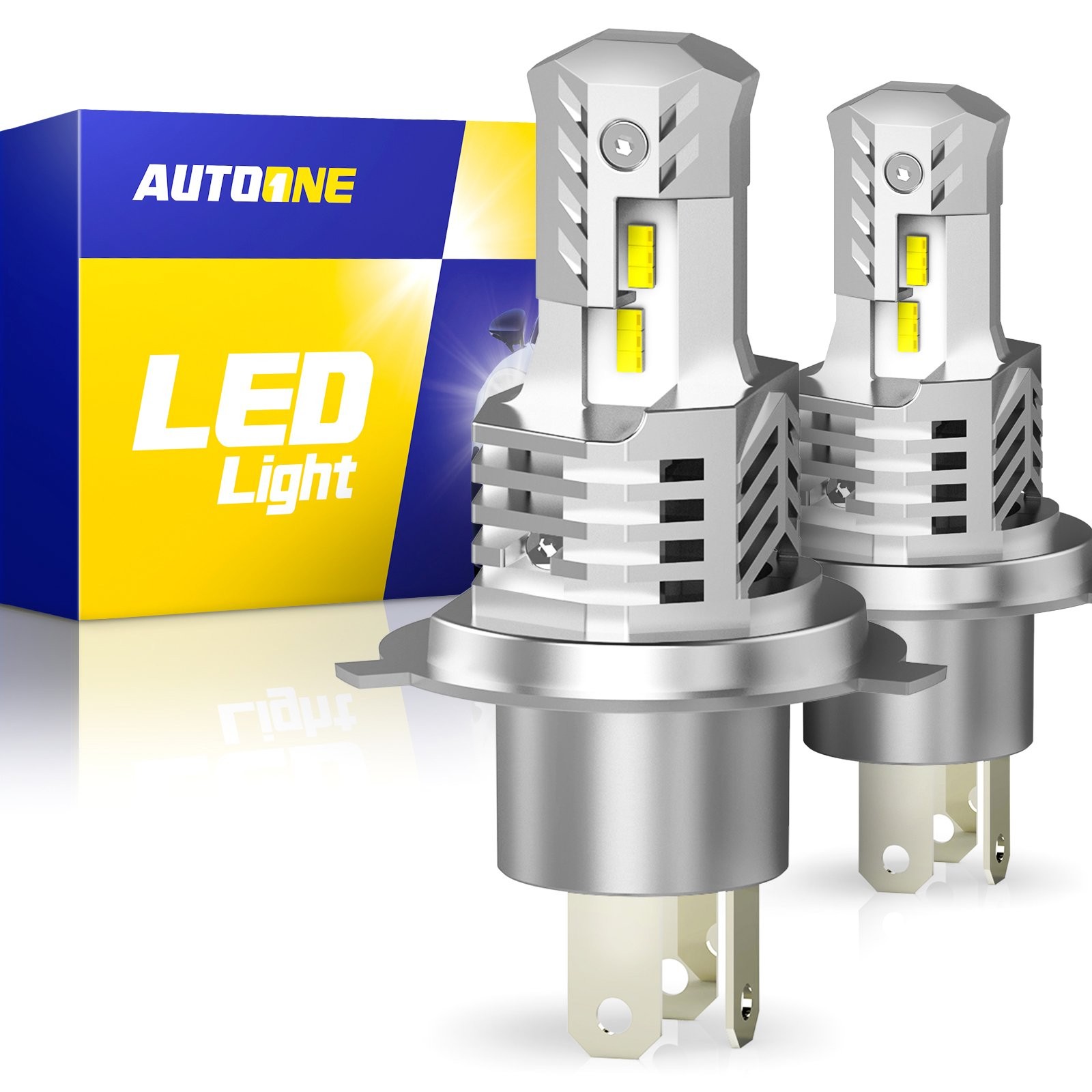 2x AUTOONE H4 9003 6000k Super White Kit LED Headlight Bulb High Low Bulbs E1