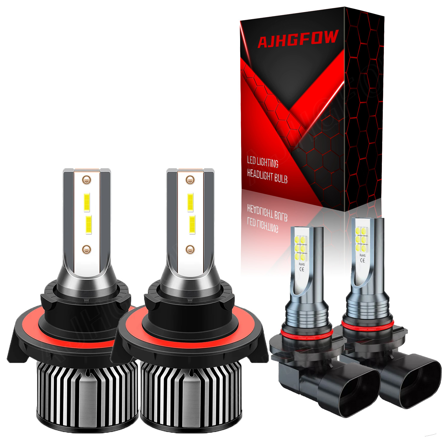 For Ford F-150 2004-2014 10000k LED Headlight Hi/Lo + Fog Light Bulbs Combo 4x