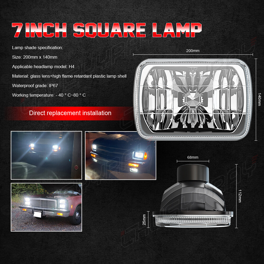 7×6″ inch Headlight Lamp Fit Silvia Gazelle 180SX AE86 FC3S Mr2 3570 CSP White