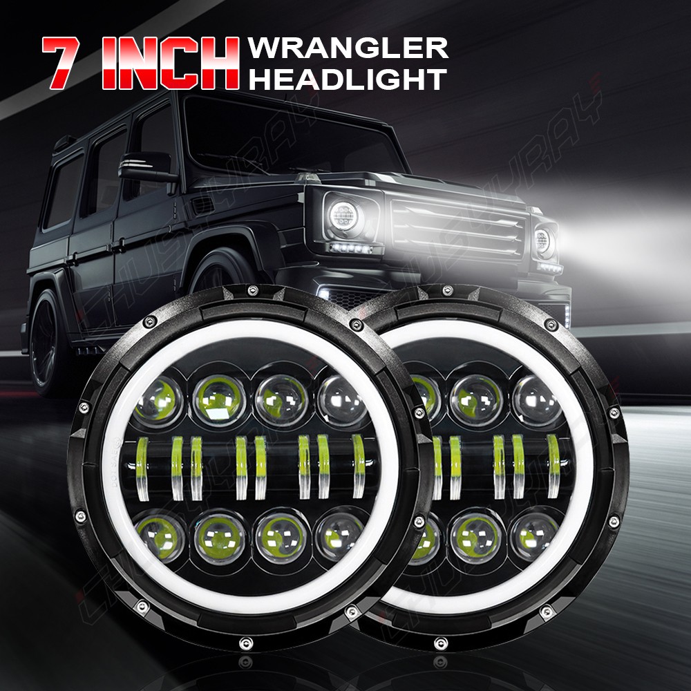 2pcs 7inch Led Round Headlight High-Low Beam for Peterbilt 379 359 Trucks