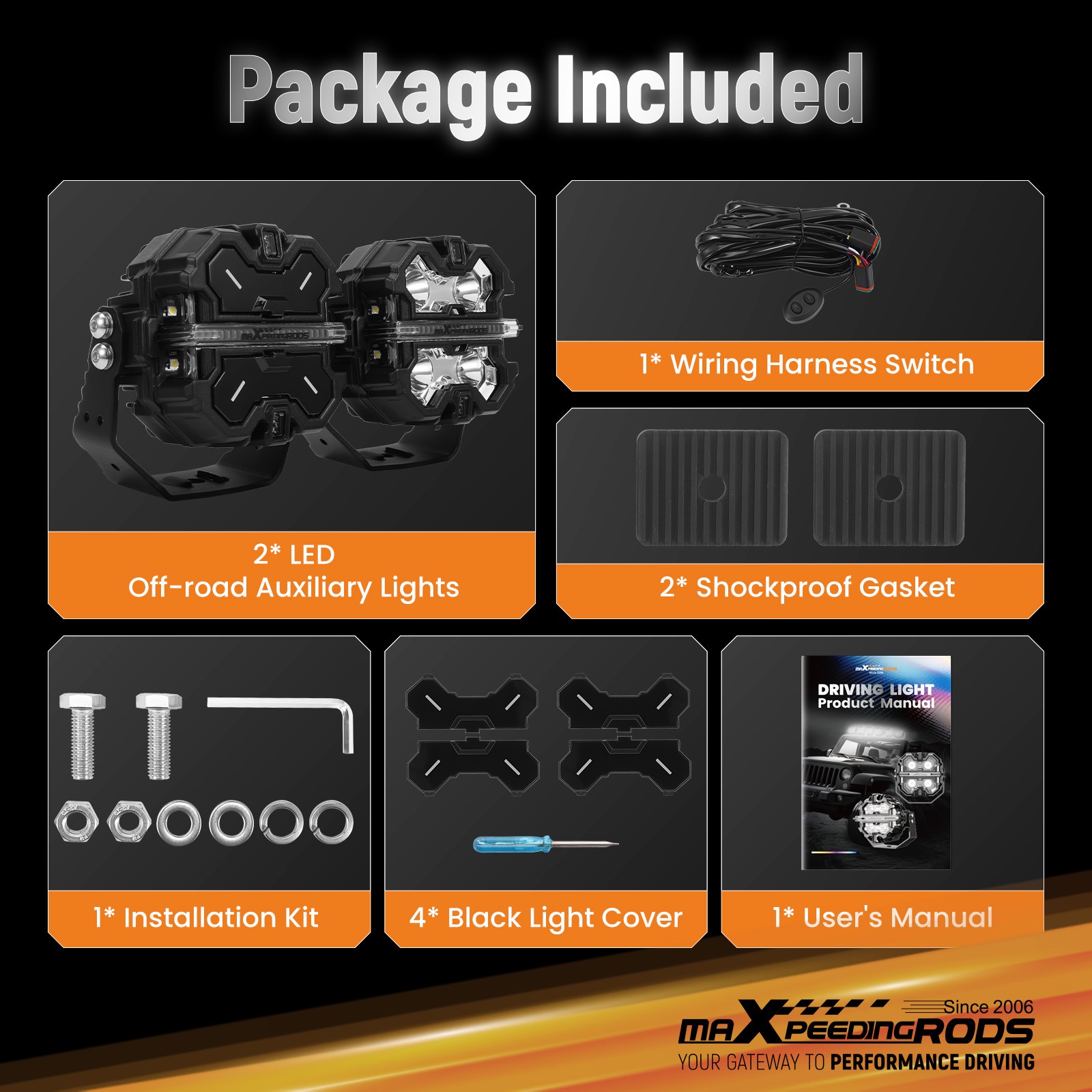 LED Off-Road Light Pods 3.5″ Off Road Driving Auxiliary Lights IP68 Waterproof