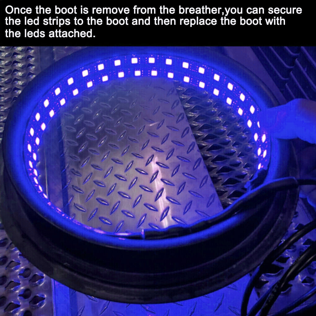 4x Blue 48 LED Air Cleaner Light LED Strps For Peterbilt Kenworth Freightliner