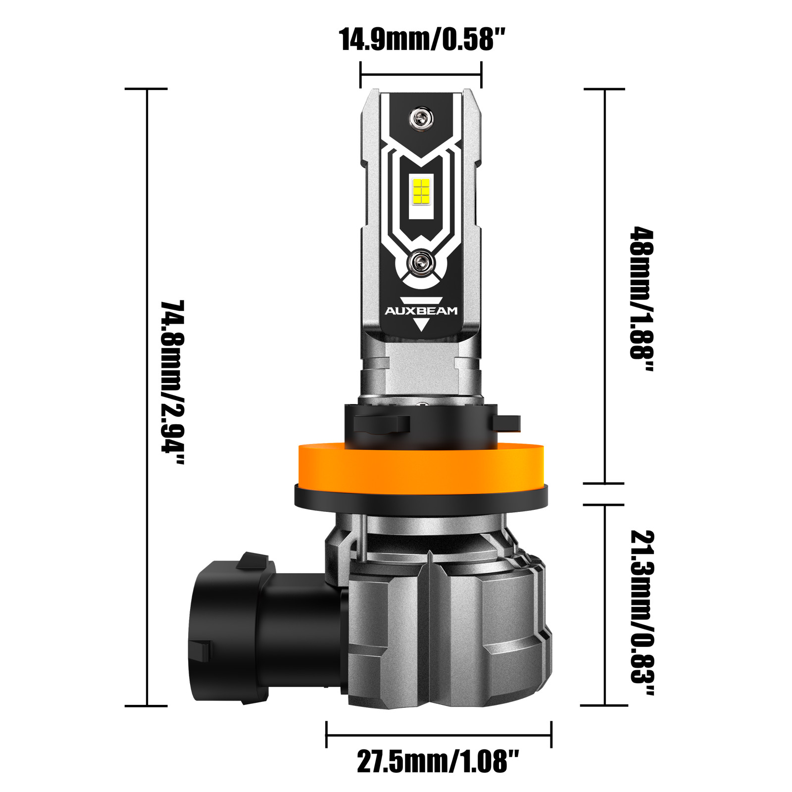 AUXBEAM Canbus 9005 H11 H11 LED Headlight High Low Beam Fog Light White 30000LM