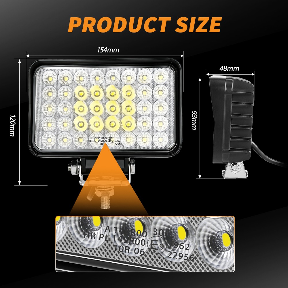 2x 6“ Powerful LED Work Light For Truck Flood Light 12V 24V 160W Tractor lights