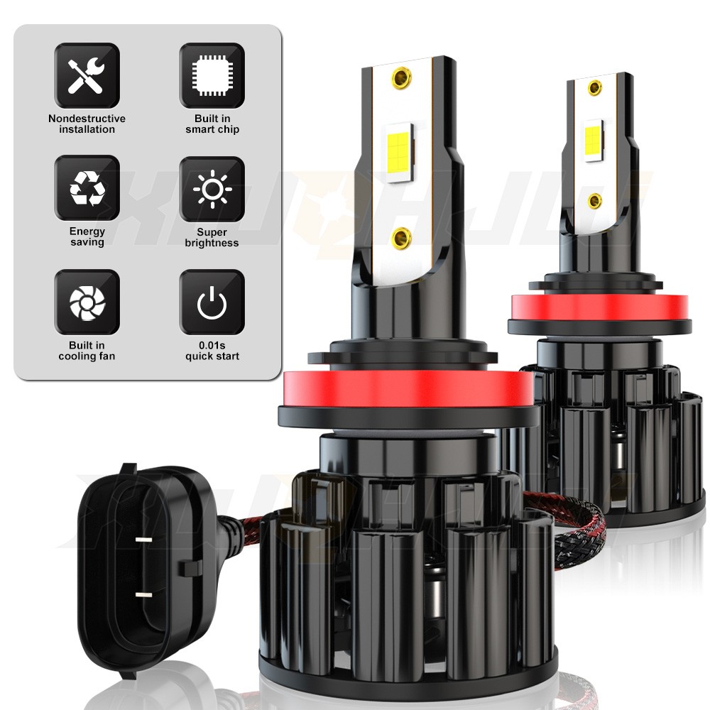 2pcs H11 LED Headlight Low Beam Bulb 5000K 6000LM