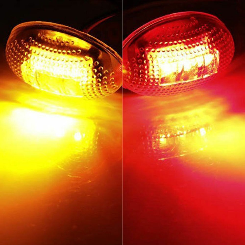 4PCS Amber/Red Side Fender Marker Dually Bed LED Light For 99-10 Ford F350 F450