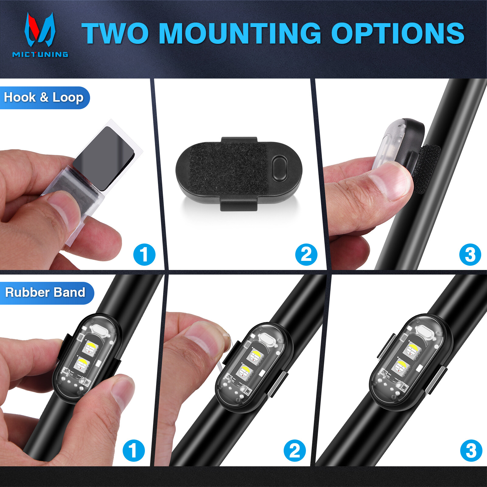 20PCS Wireless LED Strobe Lights 8 Colors USB Rechargeable Anti-Collision Lamps
