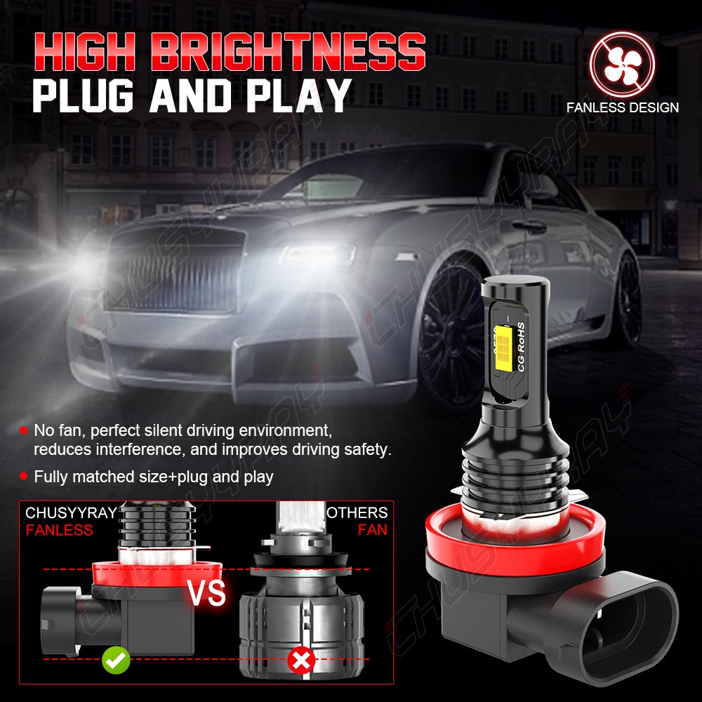 For BMW X5 2007-2013 LED Headlight Hi/Low Beam Fog Light Bulbs 6000K White Combo