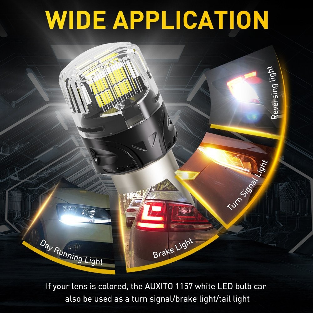2x 1157 16SMD LED Tail Brake Stop Backup Reverse Turn Signal Light Bulbs White